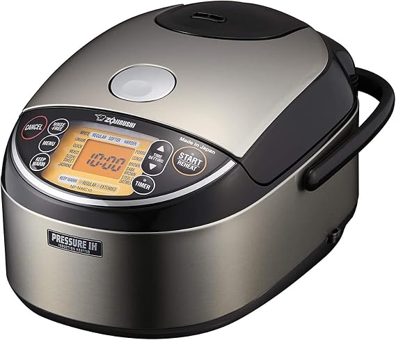 Zojirushi Np NWC10XB Pressure Ih Rice Cooker 5.5 Cup (Black) | Nonstick inner pan