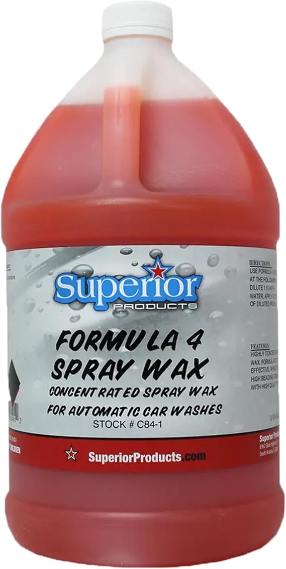 Superior Products Formula 4 Spray Wax 1 Gal Concentrate for Car Wash Water Repellence