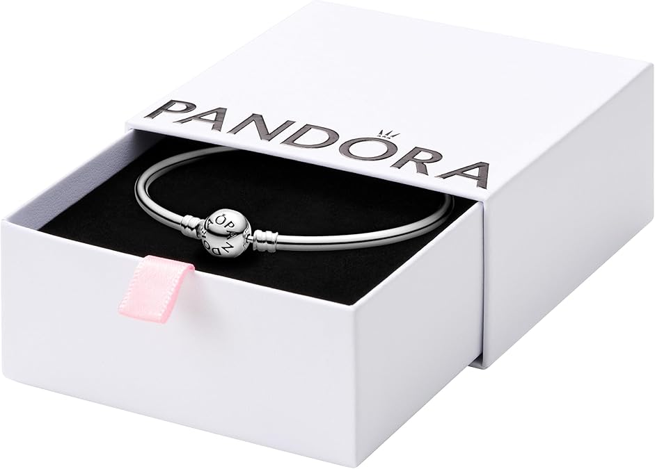 PANDORA Moments Ball Clasp Bangle Bracelet - Gold Bracelet for Women - Sterling Silver - With Gift Box