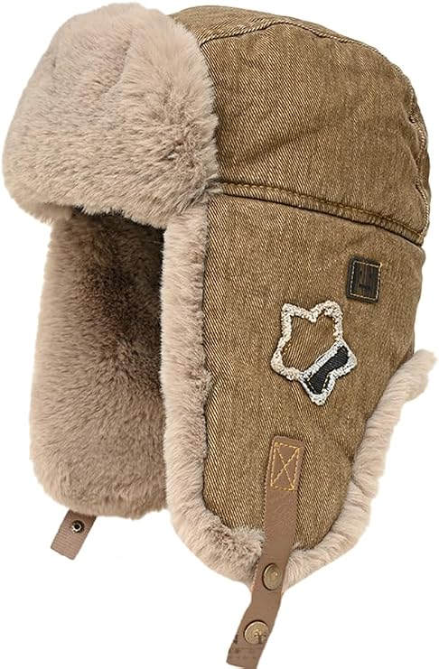 Trapper Hats for Women Men Thick Ushanka Hat Aviator Hat with Ear Flap Russian Hat for Cold Weather Winter Cycling Caps