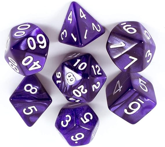 Polyhedral Dice,7PCS Layered Polyhedral D&D Dice,for Dungeons and Dragons RPG MTG Table Games(Purple)