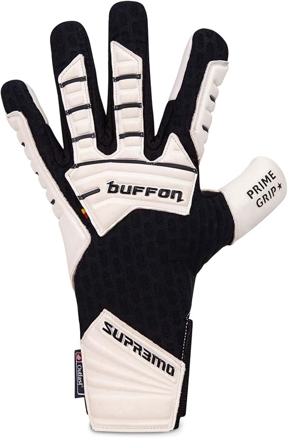 Buffon Supremo 3 Professional Goalkeeper Gloves Unisex Hybrid Roll-Negative Cut, 3.5 mm German Latex Prime Grip Palm, Outlast Temperature-Regulating Backhand, Punching Zone & Extended Palm