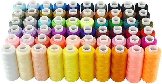 60pcs Sewing Thread Kit, 60 Colors, 250 Yards per Spool Polyester Thread, Prewound Bobbins, Sewing Machine Threads