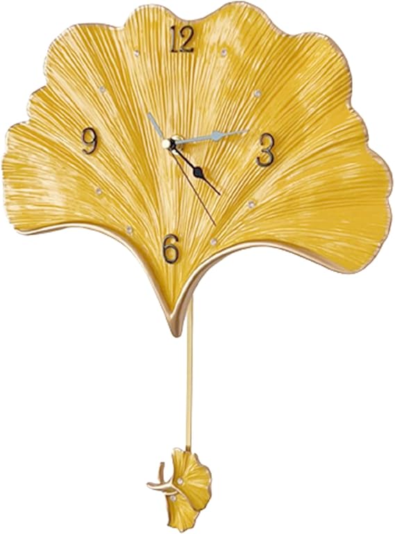 Elegant Wall Clock for Home Kitchen Statue Mantel Clock for Home,Display Stand,Office,Living Room,Bedroom,Yellow