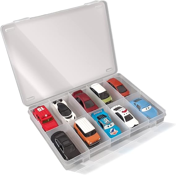 Hot Wheels Tomica Car Organizers and Transparent Storage Carrying Box Max 10 cars Capacity Display case Japan made durable and safe (Box only)