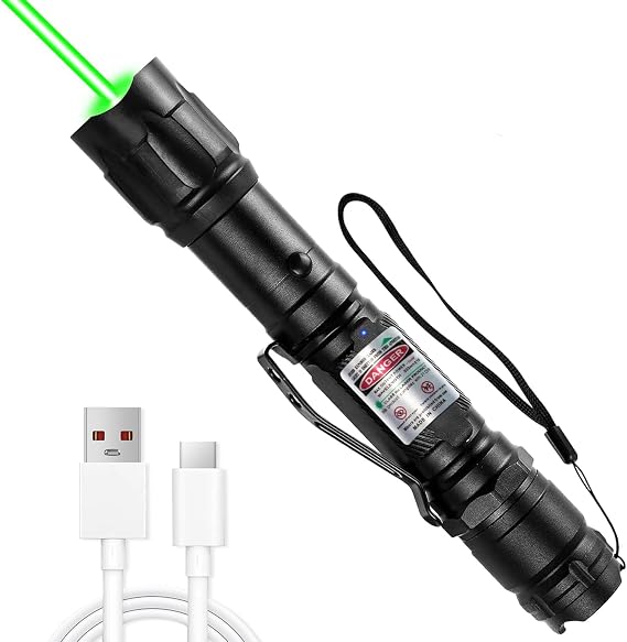 Green High Power Laser Pointer, Long Range Laser Pointer High Power with Star Cap for Astronomy Outdoors Construction