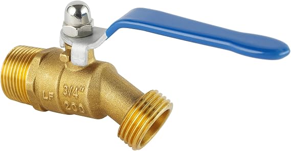 Brass Hose Bib, Outdoor Faucet -3/4" NPT Inlet 3/4" GHT Outlet
