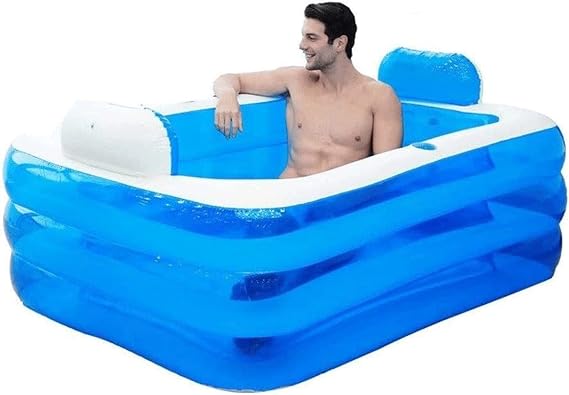 Paddling Pool Oversized Thickened Inflatable Pool, Blow Up Pool with Comfortable Backrest, Backyard Pool for Kids/Toddlers/Adults Inflatable Swimming Pool