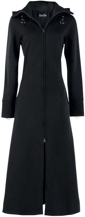 Womens Raven Coat Black Gothic Full Length Long Steampunk