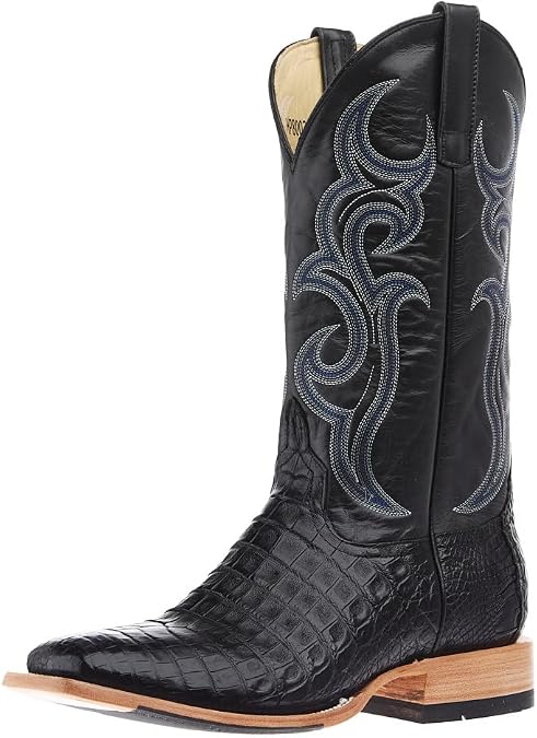 Horsepower Men's Top Hand Black Caiman 13" Black Pull Up Top Black 12 D