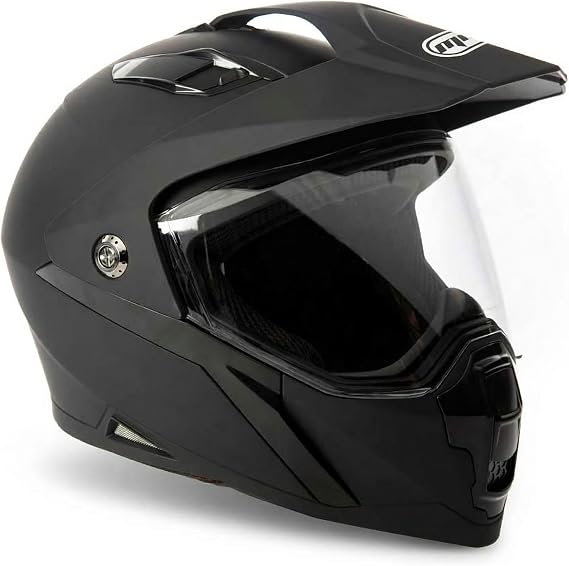 MMG Adult Dual Sport Full Face Helmet, Dirt Bike/ATV/Street, Black, Large