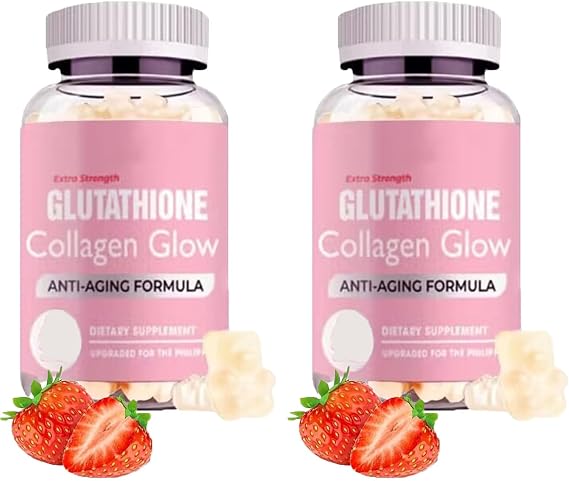 Glutathione Collagen Gummies,Glutathione Collagen Glow Gummies for Dark Spot,60 Pieces/Bottle Korea Glutathione Gummies,Korean Collagen Gummies for Skin Care (2 Bottle)