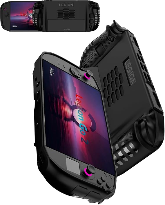 Lenovo Legion Go 2 2025 8.8" TPU Grip Case - Shockproof, Anti-slip, Full Protective Cover with Kickstand, Anti-Scratch, Drop Protection, Game Console Case Black