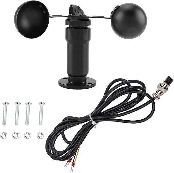 360 Aluminum Alloy Anemometer, Wind Speed Sensor with 4-20mA Pulse Output, Weather Meter Kit for Wind Measurement