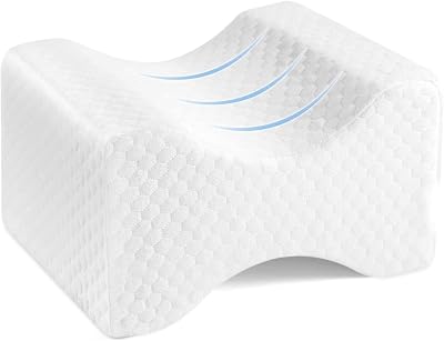 Knee Pillow for Side Sleepers Cooling Leg Support Pillow with Strap for Hip & Back Pain Relief Comfortable Sleep Aid for Better Alignment