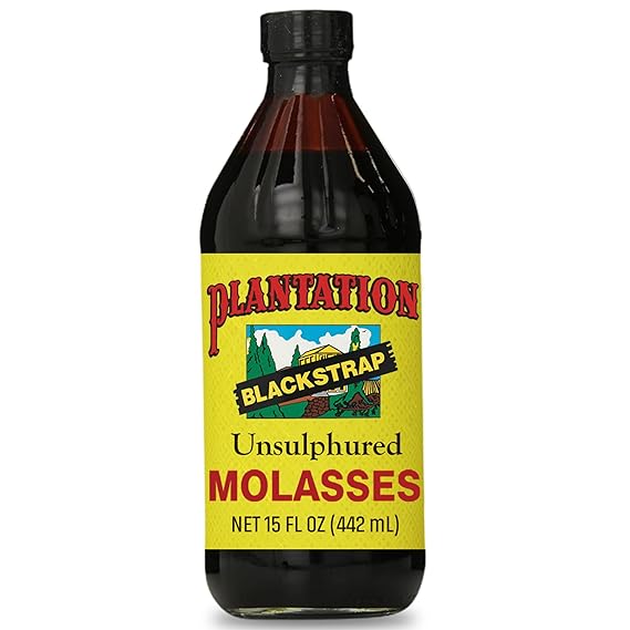 Plantation Blackstrap Molasses 15 oz Unsulphured Blackstrap Molasses, Rich Natural Sweetener for Baking, BBQ, Baked Beans, Gingerbread & Beverages