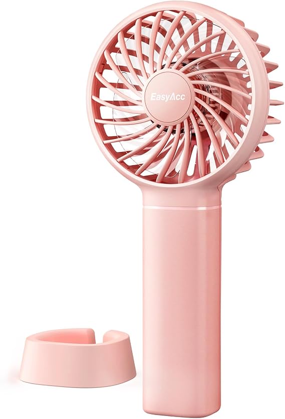 EasyAcc Mini Portable Handheld Fan, 3000mAh + 15 Hrs Working Time + Portable Lanyard + Professional ODM + Durable, Mini Pocket Personal Lash Fan for Kids Girls Women Travel Indoor Outdoor