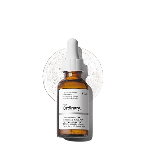 The Ordinary Alpha Arbutin 2% + Hyaluronic Acid, Brightens Skin and Targets Dark Spots, 1 Fl Oz