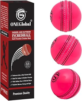 Incrediball Soft Practice Cricket Ball | Outdoor & Indoor Rubber Cricket Ball With Core & Stitched Seam | For Practice, Training & Family Fun | Senior & Junior Size