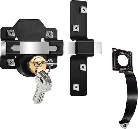 Long Throw Gate Lock with Handle, 70mm, Double Locking, 5 Keys