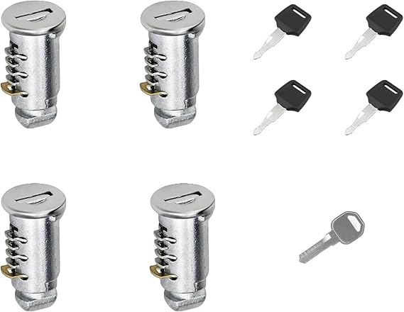 4 Pack Lock Cores Compatible with Thule One-Key System Lock Cylinders | Replacement Key Cylinder for Bike Rack Roof Cargo Roof Rack Towers Ski Rack Accessories