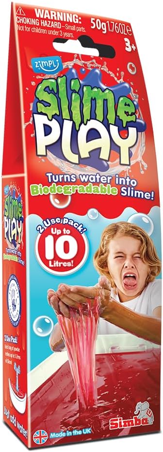 ZIMPLI - Slime Play Red, Turns Water into slime, Stress Relief Toy, Preschool Sensory Gifts for boys & girls 4 5 6 7 8, UK Made