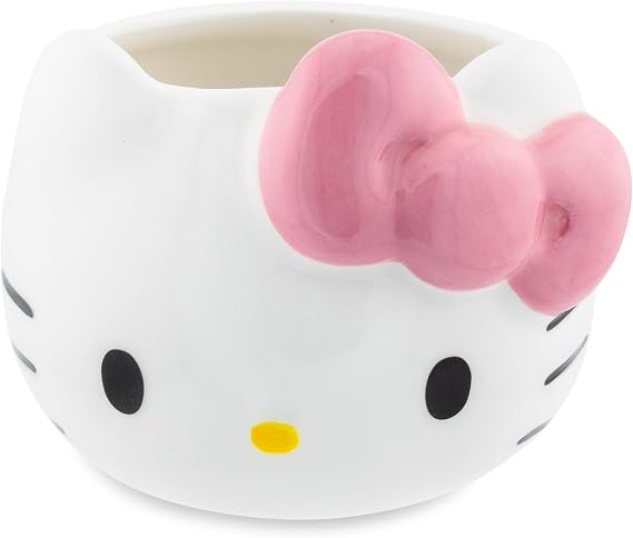 Sanrio Hello Kitty Pink Bow Sculpted Ceramic Mini Mug | Small Coffee Cup For Espressos, Cappuccinos, and Beverages | Holds 3.5 Ounces