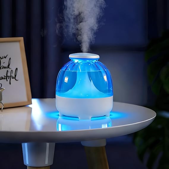 650ml USB Humidifiers for Bedroom Cool Mist Humidifier Quiet Air Humidifiers USB humidifiers for Living Room Home Office,2 Mist Modes,Night Light White