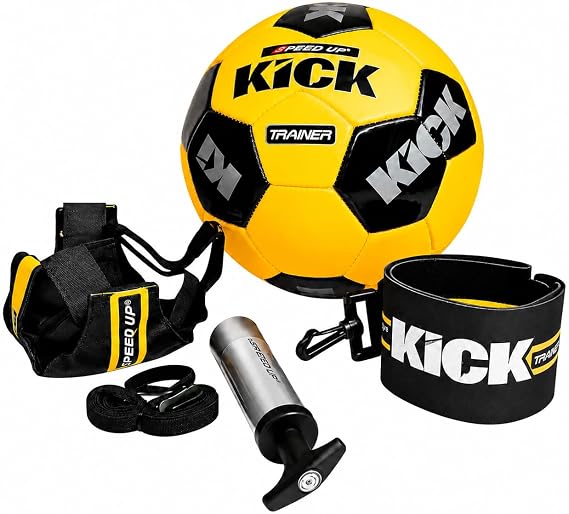 Amber Fight Gear Soccer Football Kick Throw Solo Trainer Practice Training Aide with Adjustable Waist Belt - Fits Ball Size 3, 4, and 5