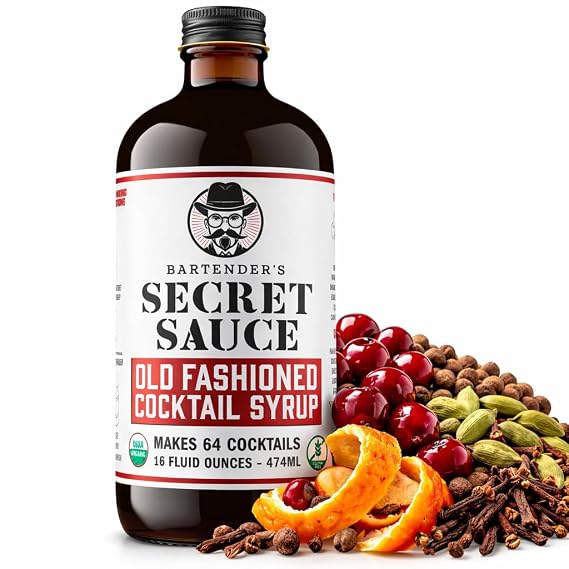 Bartender's Secret Sauce USDA Organic Old Fashioned Mix 16 oz - 64 Cocktails