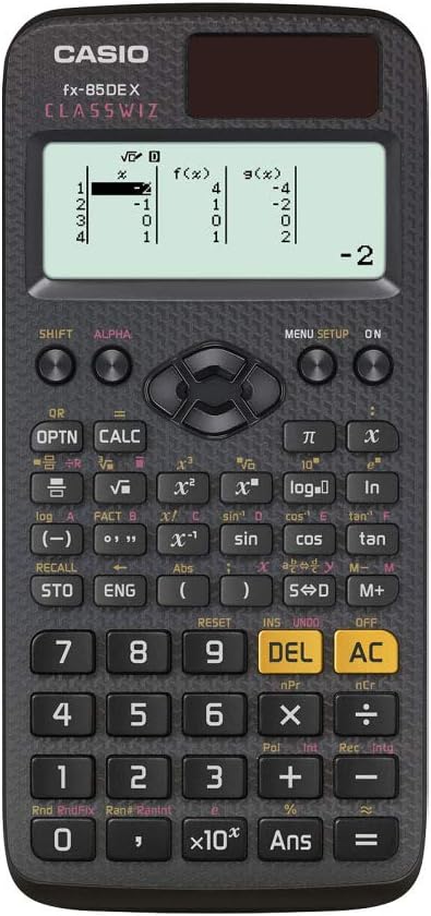 Casio FX-85DE X ClassWiz Technical and Scientific Calculator - German menu guide and notation.