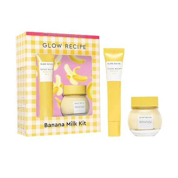 Glow Recipe Banana Moisture Cream & Shimmer Lip Balm Gift Set, Travel Size