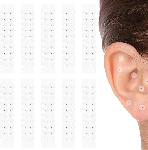 200 Pcs Silver Ear Seeds Acupuncture Stickers for Anxiety Relief