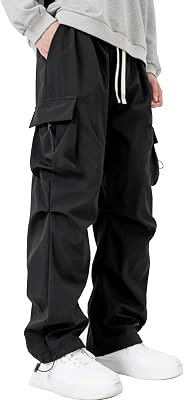 XYXIONGMAO Black Tactical Streetwear Cargo Pants Baggy Adjustable Techwear Cargo Pants Mens Versatile Hip Hop MenS Pants