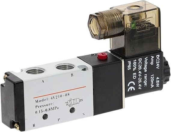 1pcs 5Way 2 Position Airtac Electric Solenoid Valve 4V210-08 1/4" Port Size DC12V,24V. AC110V,220V, Pneumatic parts air control valve(DC12V)