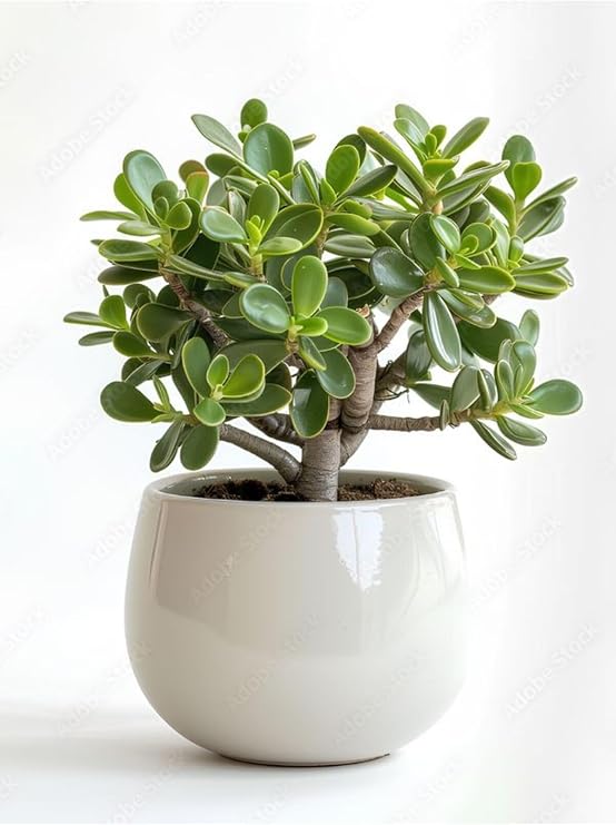 Bonsai Formlu Crassula Ovata Para Bereket Ağacı, Canlı Saksıda, Ev Ofis Dekoratif Salon Bitkisi