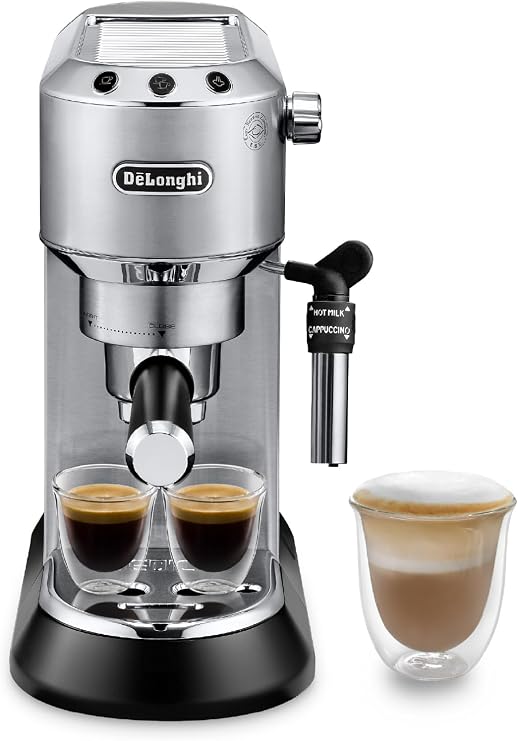 De'Longhi Dedica EC685.M Pump Espresso Coffee Machine Set - Silver (Extras)
