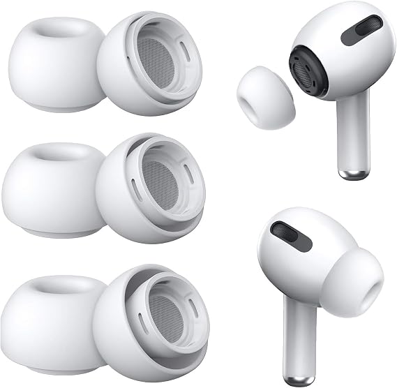 Moloppo AirPods Pro ile Uyumlu 3 Çift 1. 2nd Kulak Uçları Değiştirme, Küçük Orta Büyük 3 Boyutlu Yedek Silikon Kauçuk Kulaklık Uçları Kulaklıklar airpod aksesuarları AirPods Pro 2 ve 1