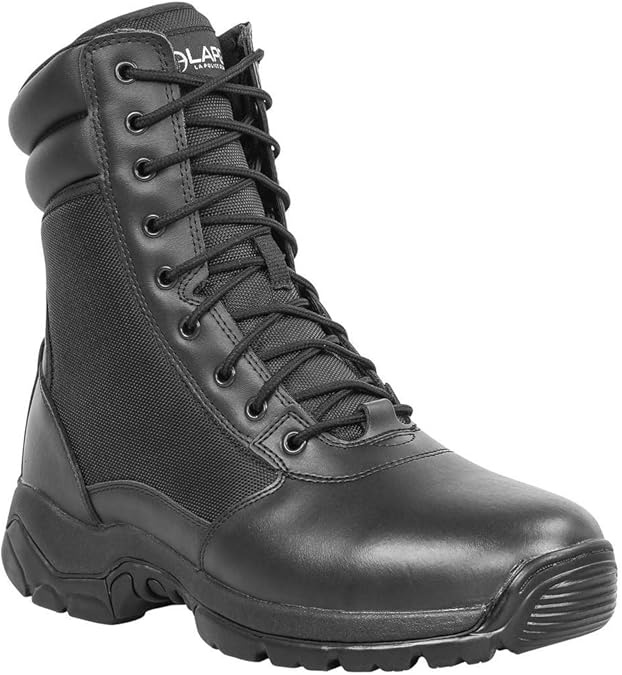 LA Police Gear LAPG Men's Core 8" Side-Zip Tactical Work Boots | Lightweight Durable Suede Leather Military Combat Boots for Hiking, Motorcycling, EMT, and Outdoor Activities