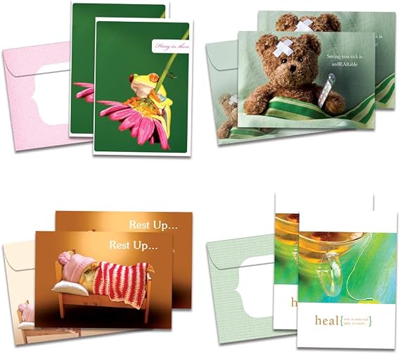 Hang In There, Rest Up And Heal Get Well Card Assortment, 5 X 7 Inches, 8 Cards And Envelopes Per Set (Ga31531)