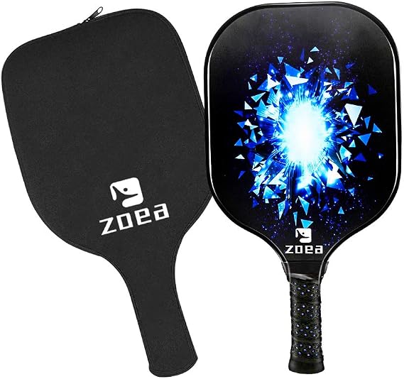 ZOEA Pickleball Paddle, Graphite Pickleball Racket with Carbon Fiber Surface and Polymer Honeycomb Composite Core for Outdoor and Indoor, Durable and Light Weight | Graphite, Carbon Fiber Surface, Outdoor and Indoor, Durable, Light Weight