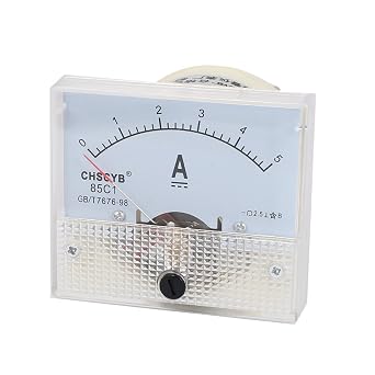 uxcell Analog Current Panel Meter DC 0-5A 85C1 Ammeter 63.5x56x54mm for Automotive Circuit Testing Charging Battery Ampere Tester Gauge Pack of 1