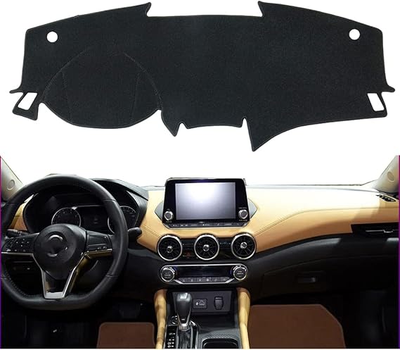 Car Dashboard Cover for Left Hand Drive Nissan Sentra B18 2020-2022 Carpet Dashmat Sun Shade Pad Car Styling (Flannel All Black)