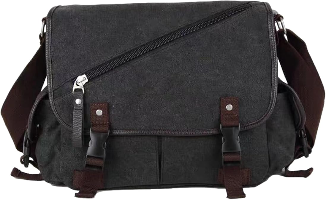 Men's Messenger Bag Single Shoulder Canvas Retro Crossbody Bag Military Backpack Laptop