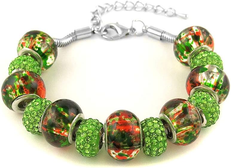 Verona Charm Bracelet with Crystal Beads Snake Chain with Beads crystal charm bracelet for Women