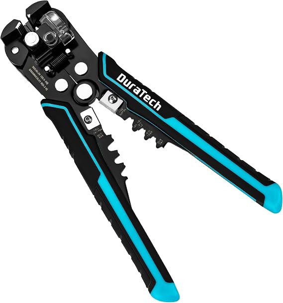 DURATECH Self-Adjusting Wire Stripper/Crimper/Cutter for Electrical Work | Alloy Steel, Non-Slip Grip, 3-in-1 Automatic Wire Stripper Tool for 22-7 AWG Stripping and 22-10 AWG Crimping