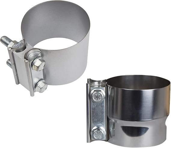 ROADFORMER 2.5" Exhaust Band Clamp - Lap Joint & Butt Joint Clamps in Silver