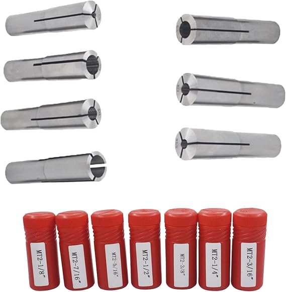 MT2 Taper Collet Set, 1/8 Inch to 1/2 Inch Precision Collet Set