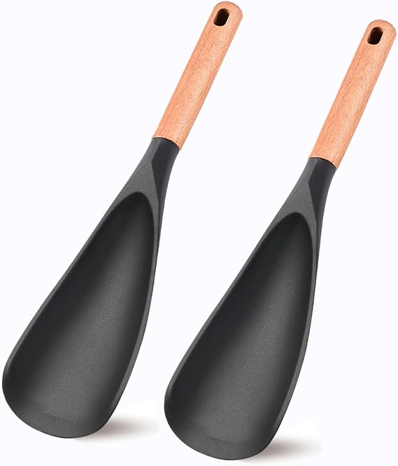 2-Pack Silicone Cooking Spoon & Spatula for Nonstick Cookware, BPA-Free