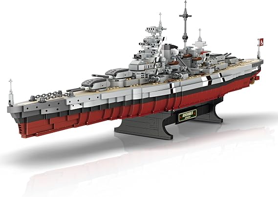 Brihappen Bismarck Battleship Building Kits for Adult Men Boys (2081Pieces) - Large Military World-Class Bismarck Battleship Model for Home Office Collection, Birthday Gifts for Building Blocks Lover